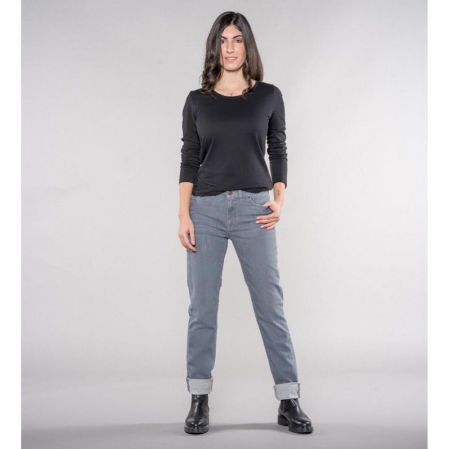 Damen Feuervogl Jeans | Mia Boyfriend | Medium Waist | Medium Grey