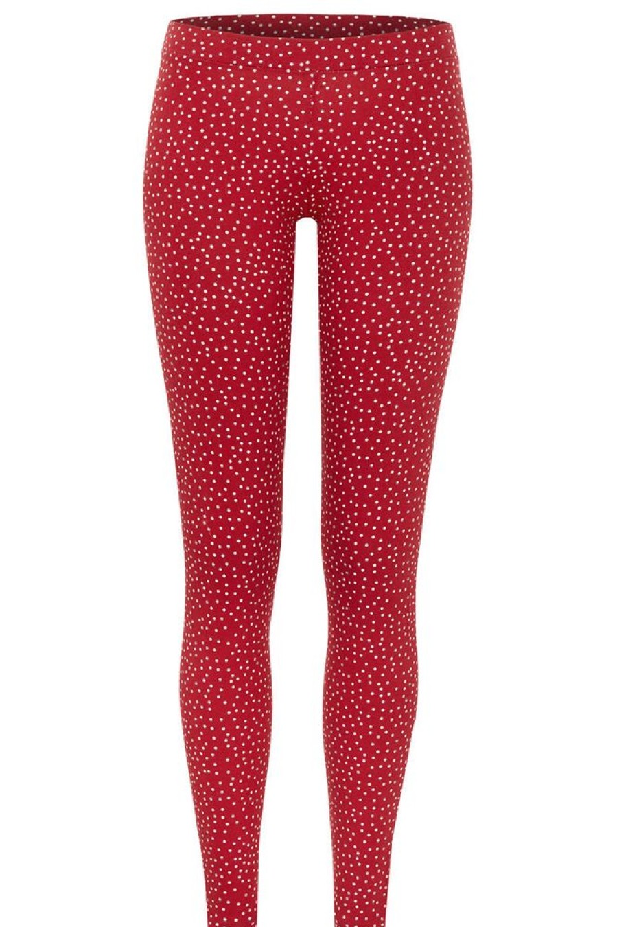 Damen æbletræ Hosen | Bio Leggings - Rot - Weise Punktchen