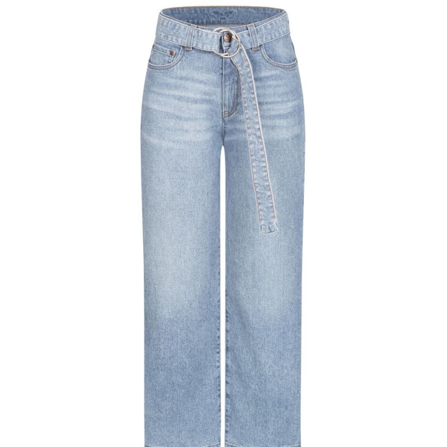 Damen Feuervogl Jeans | Flora | Wide Leg | High Waist | Ankle | Hemp Denim