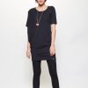 Damen LUMEN organic Kleider | Longshirt Asymmetrisch Aus Jersey Schwarz