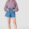 Damen Kings Of Indigo Jeans | Shorts - Alice Belted Short - Light Marble Blue