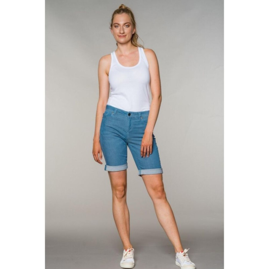 Damen Feuervogl Jeans | Fv-Mol:Ly | Bermuda Shorts | Light Denim