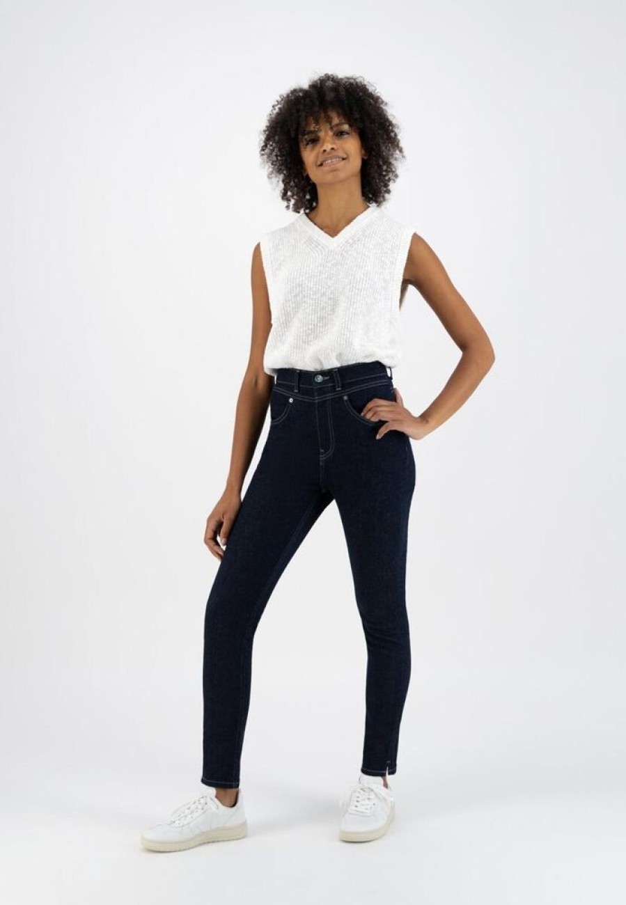 Damen Mud Jeans Jeans | Jeans Skinny Fit - Sandy - Strong Blue