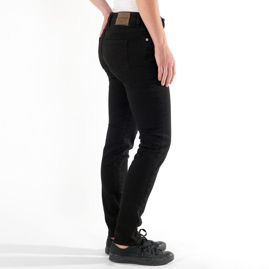 Damen fairjeans Jeans | Schwarze Jeans Slimmy Black, Schmales Bein, Mittelhoher Bund, Bio-Baumwolle