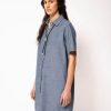 Damen Nudie Jeans Kleider | Damen Tunika "Tuva Tunic" Aus Chambray Denim