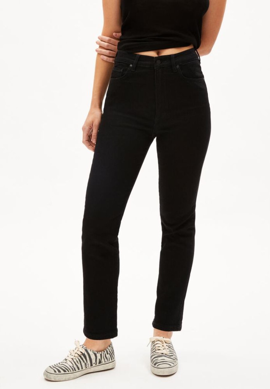 Damen ARMEDANGELS Jeans | Lejaani X Stretch - Damen Straight Leg High Waist Aus Bio-Baumwoll Mix