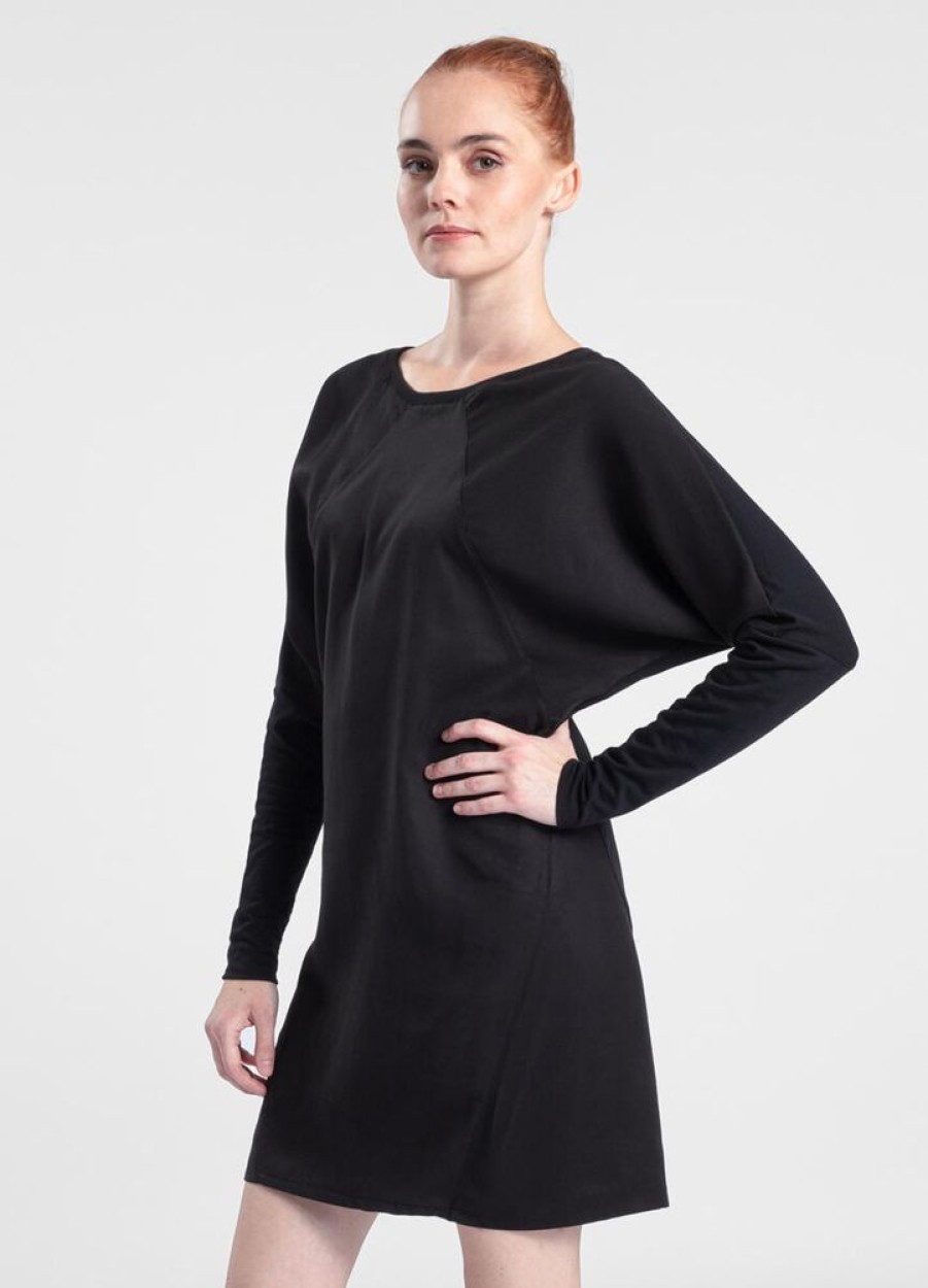 Damen LASALINA Kleider | Langarmliges Kleid Aus Tencel Und Bio Baumwolle