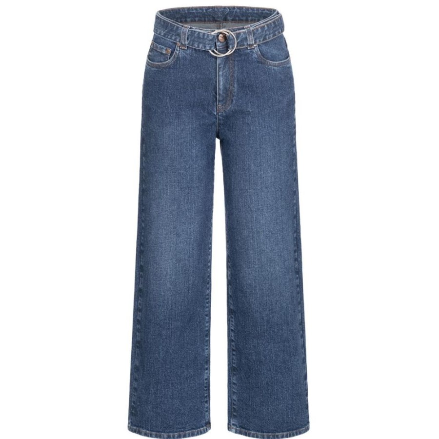 Damen Feuervogl Jeans | Flora | Wide Leg | High Waist | Ankle | Hemp Denim