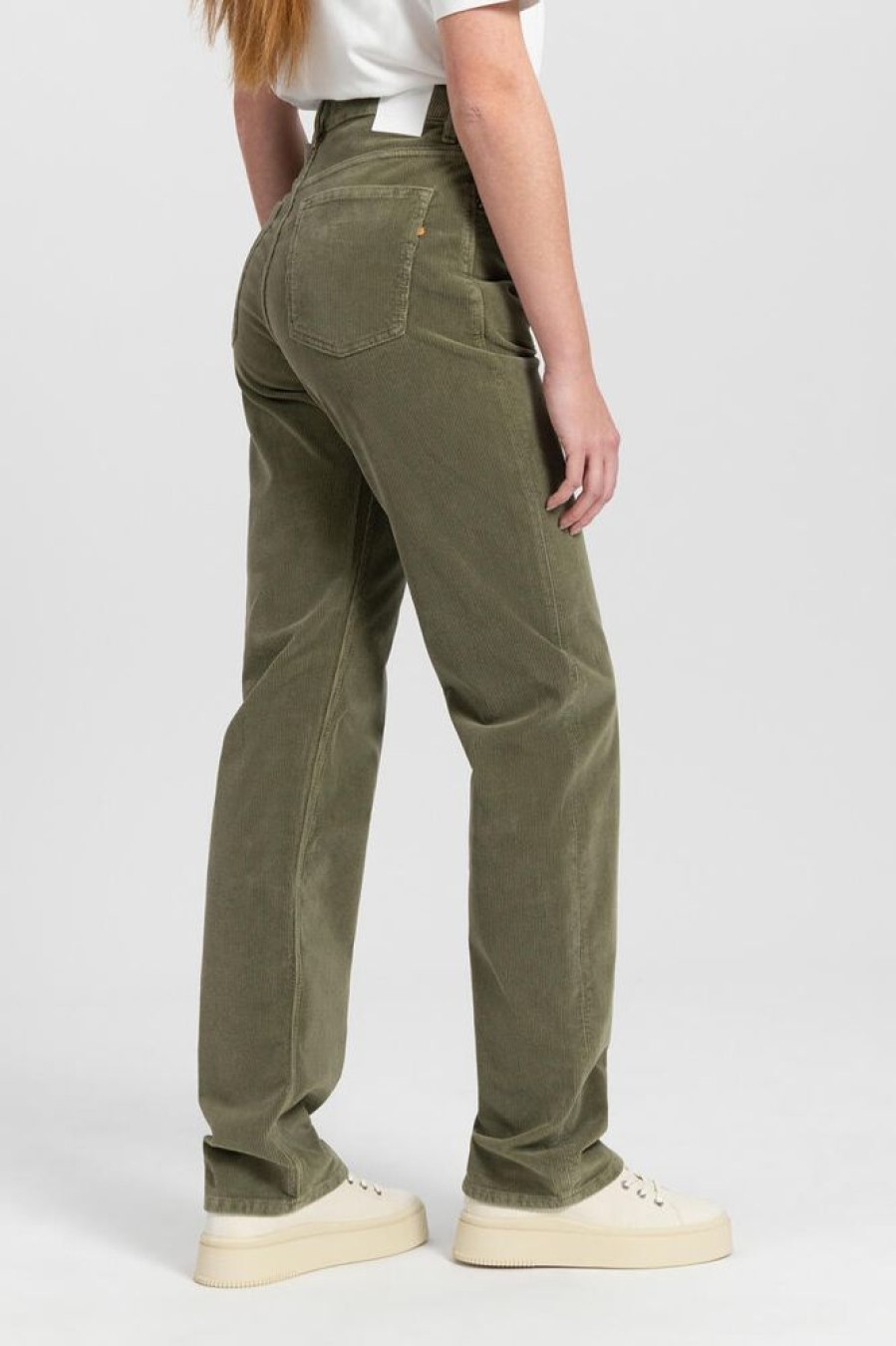 Damen Kuyichi Jeans | Damen Cordhose Rosa Straight Corduroy Bio-Baumwolle