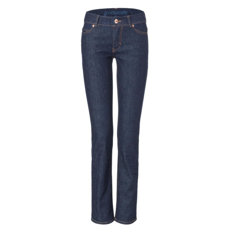 Damen goodsociety Jeans | Womens Straight Jeans Raw One Wash