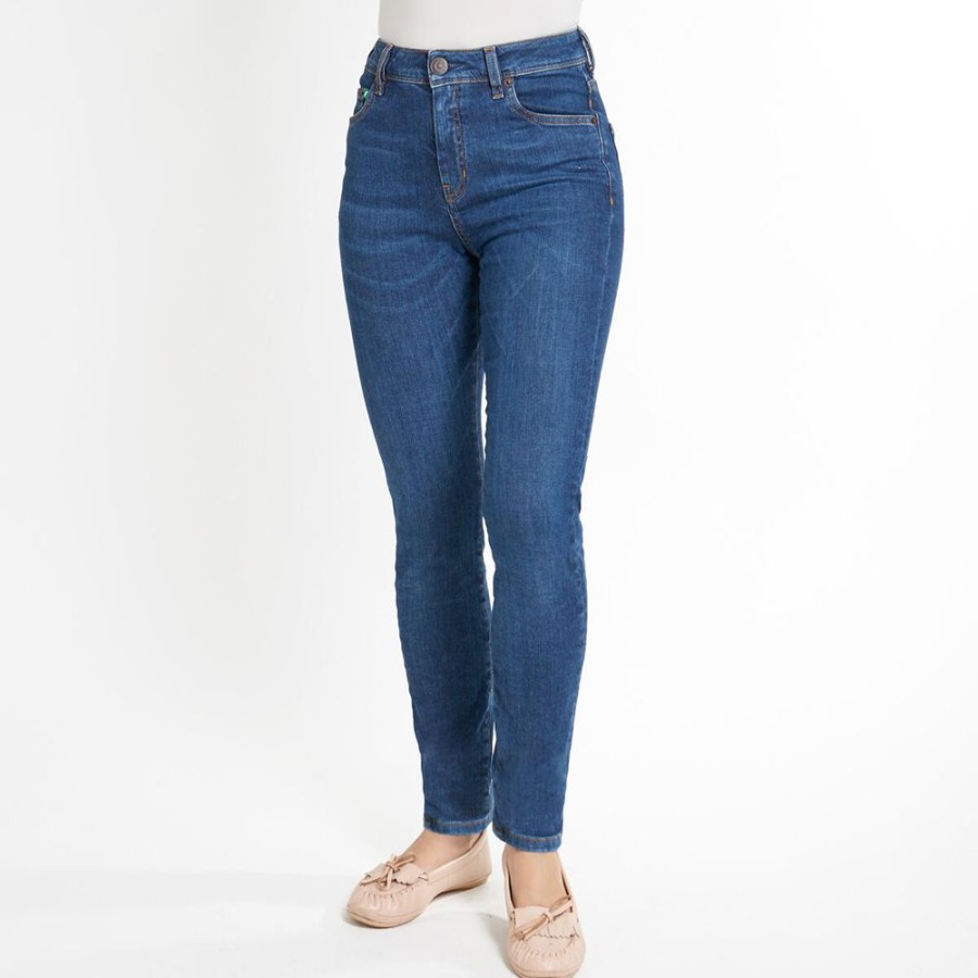 Damen fairjeans Jeans | Rohrenjeans Skinny High Waves, Eng Und Elastisch Mit Hohem Bund, Leicht Verwaschen