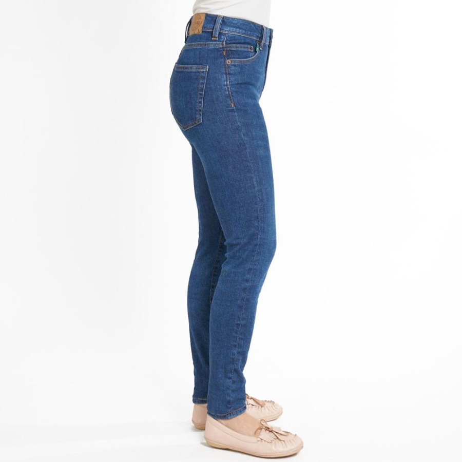 Damen fairjeans Jeans | Rohrenjeans Skinny High Waves, Eng Und Elastisch Mit Hohem Bund, Leicht Verwaschen