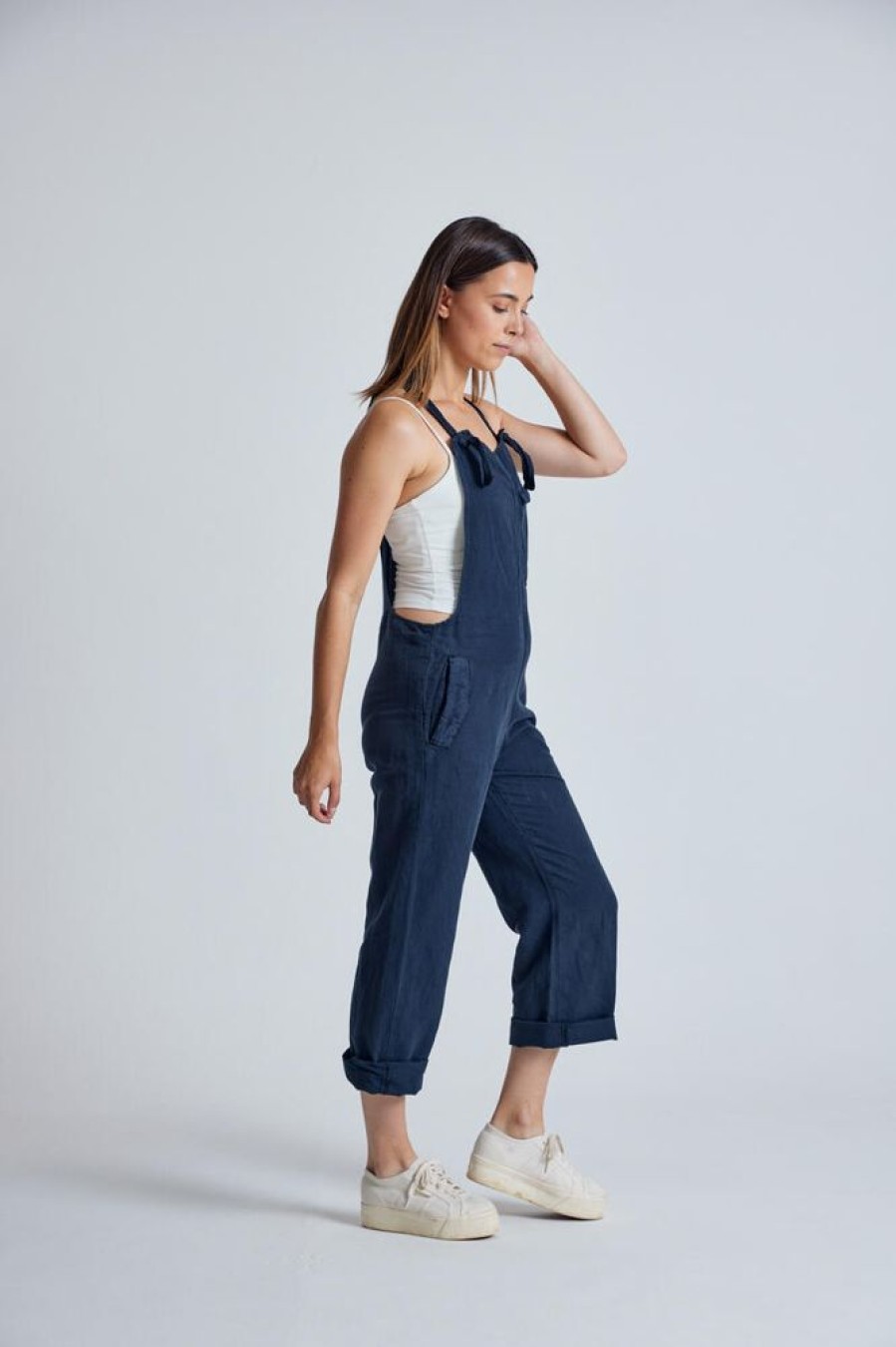 Damen Flax and Loom Hosen | Leinen Latzhose Mary Lou