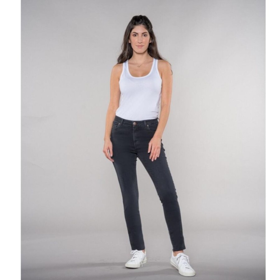 Damen Feuervogl Jeans | Hanna | Skinny Highwaist | Hyperflex | Ravenblack