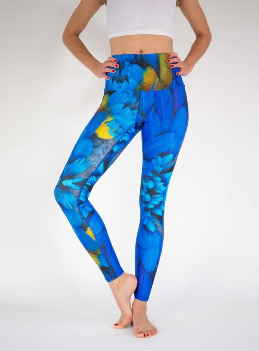 Damen Arctic Flamingo Hosen | Yoga Leggings Blue Bird Aus Econyl® Regeneriertem Nylon