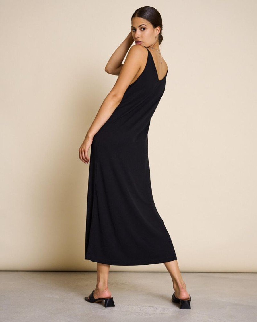 Damen JAN N JUNE Kleider | Midi Dress Triangle Flow Black