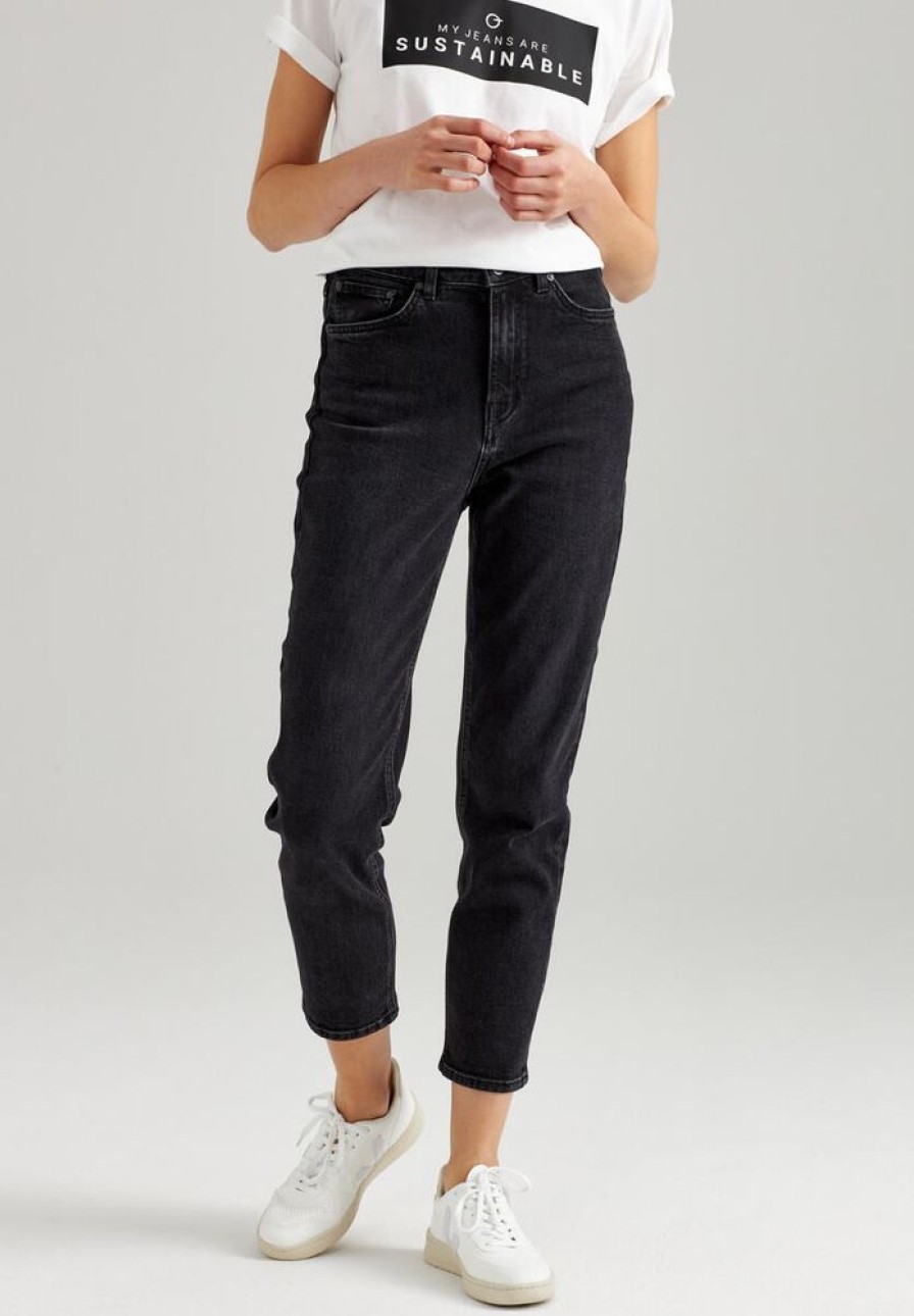 Damen ThokkThokk Jeans | Damen Mom Cropped Jeans Aus Biobaumwoll-Mix