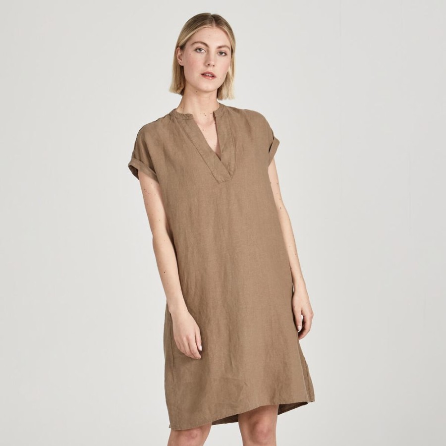 Damen Givn Berlin Kleider | Kleid Bianca Aus Leinen