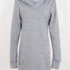 Damen Lena Schokolade Kleider | Kapuzen Hoodie Grau Meliert Aus Bio-Sweat