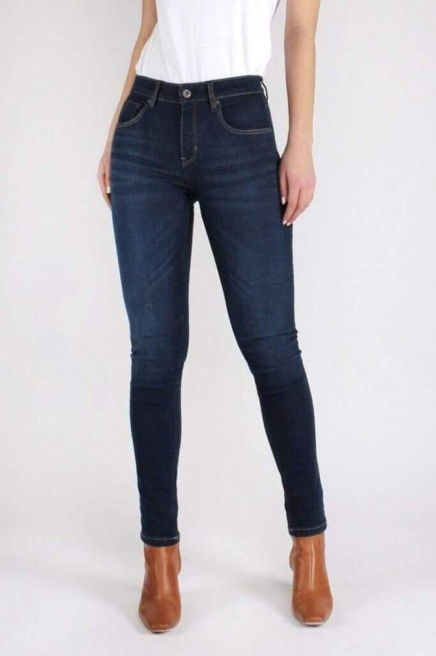 Damen Kuyichi Jeans | Carey Super Skinny High Waist Jeans (Dark Blue)