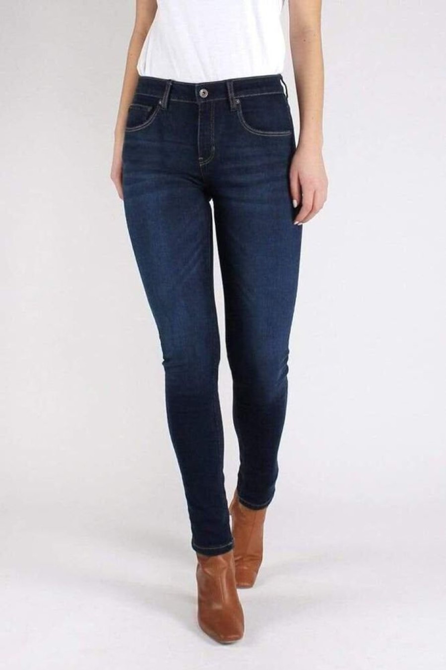 Damen Kuyichi Jeans | Carey Super Skinny High Waist Jeans (Dark Blue)