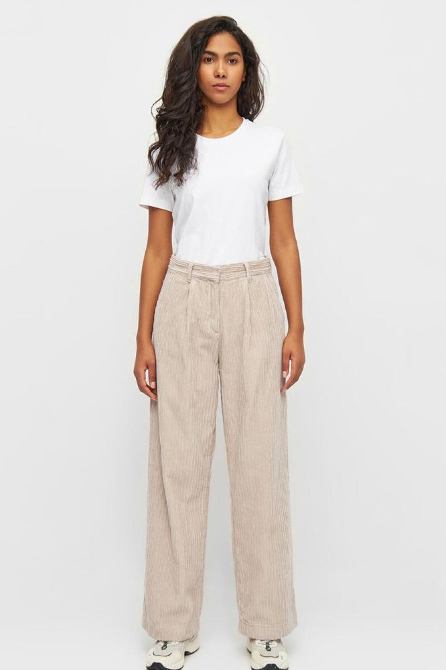 Damen KnowledgeCotton Apparel Hosen | Cord Stoffhose - Posey Loose Pants - Aus Bio Baumwolle