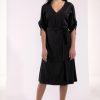 Damen SinWeaver alternative fashion Kleider | Kurzes Kleid, Knielang Mit Gerafften Armeln Blau Oder Schwarz