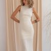 Damen Cossac Kleider | Cremefarbenes Bodycon-Kleid Aus Bio-Baumwolle, Bananenfaser Und Ananasfaser