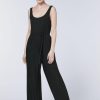 Damen Detto Fatto Hosen | Armelloser Yoga-Jumpsuit Aus Viskose-Mix In Rippoptik