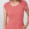 Damen Mademoiselle YéYé Kleider | Jersey Kleid Sonnenschirme Rot Mit Taschen - Bio-Baumwolle