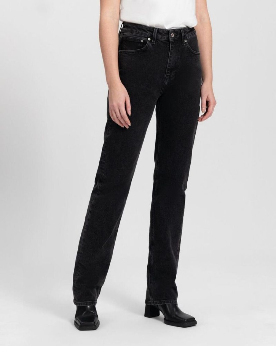 Damen Kuyichi Jeans | Straight Fit Jeans - Rosa - Aus Biobaumwolle (Vintage Black)