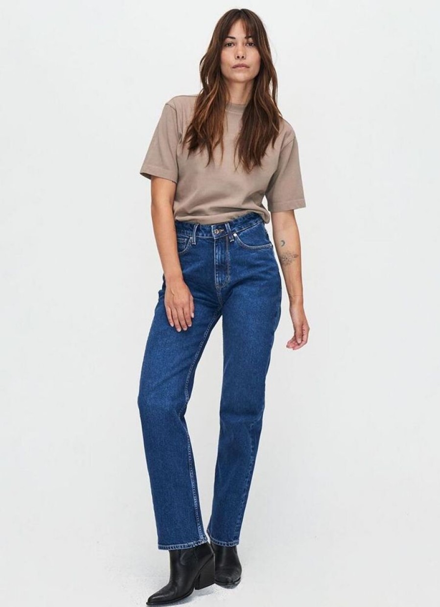 Damen Kuyichi Jeans | Jeans - Rosa Straight - Aus Bio-Baumwolle