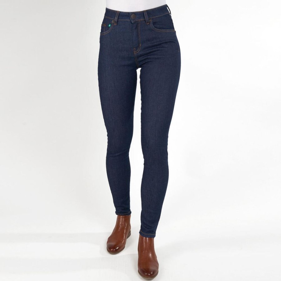 Damen fairjeans Jeans | Rohrenjeans Skinny High Navy, Eng Und Elastisch Mit Hohem Bund, Dunkelblau