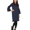 Damen CORA happywear Kleider | Damen Kleid Aus Bio-Baumwolle "Louise" Blau