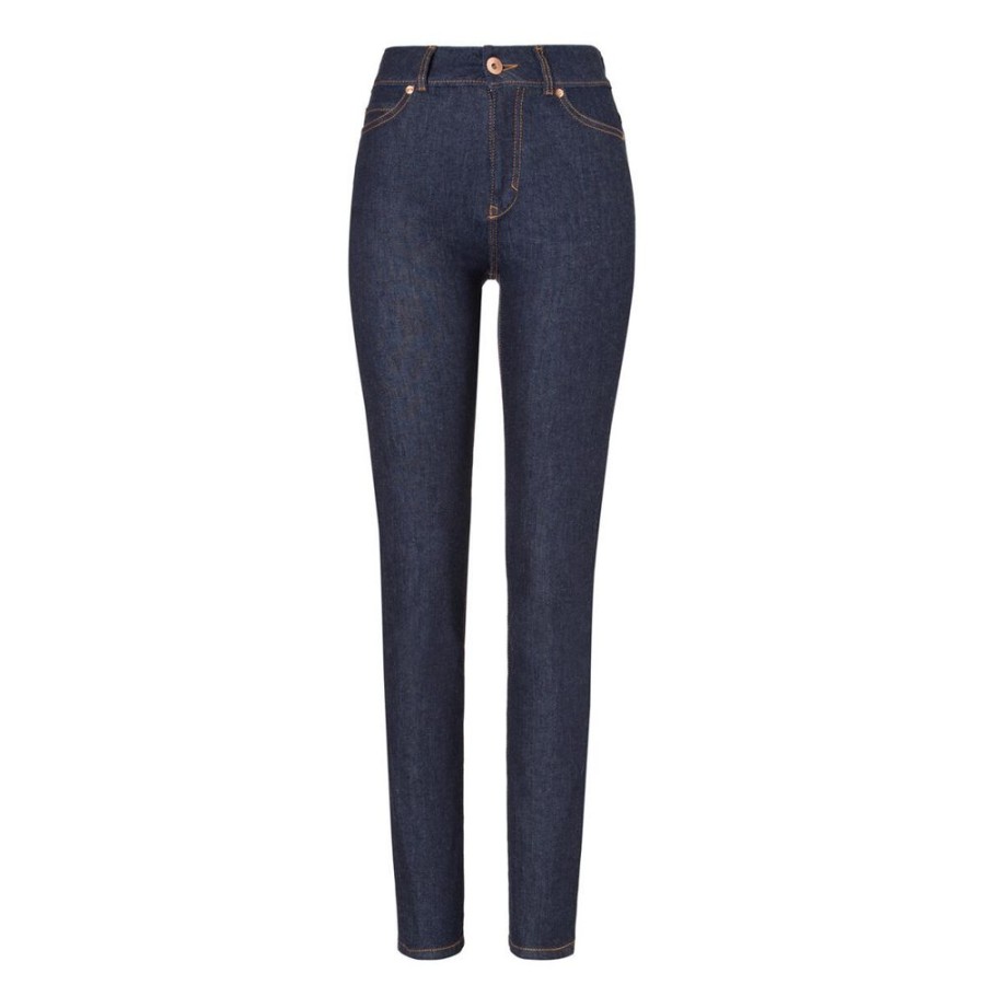 Damen goodsociety Jeans | Womens High Rise Slim Jeans Raw One Wash