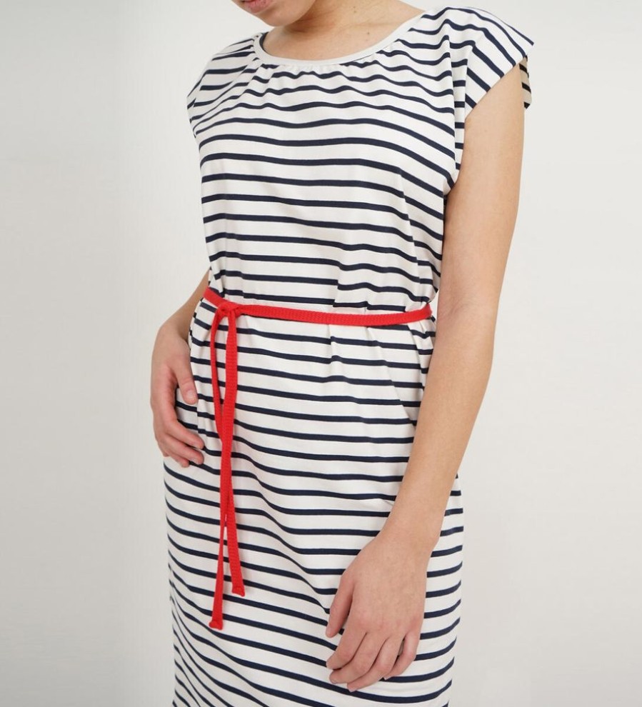 Damen Lena Schokolade Kleider | Kleid Stripe Aus Bio-Jersey