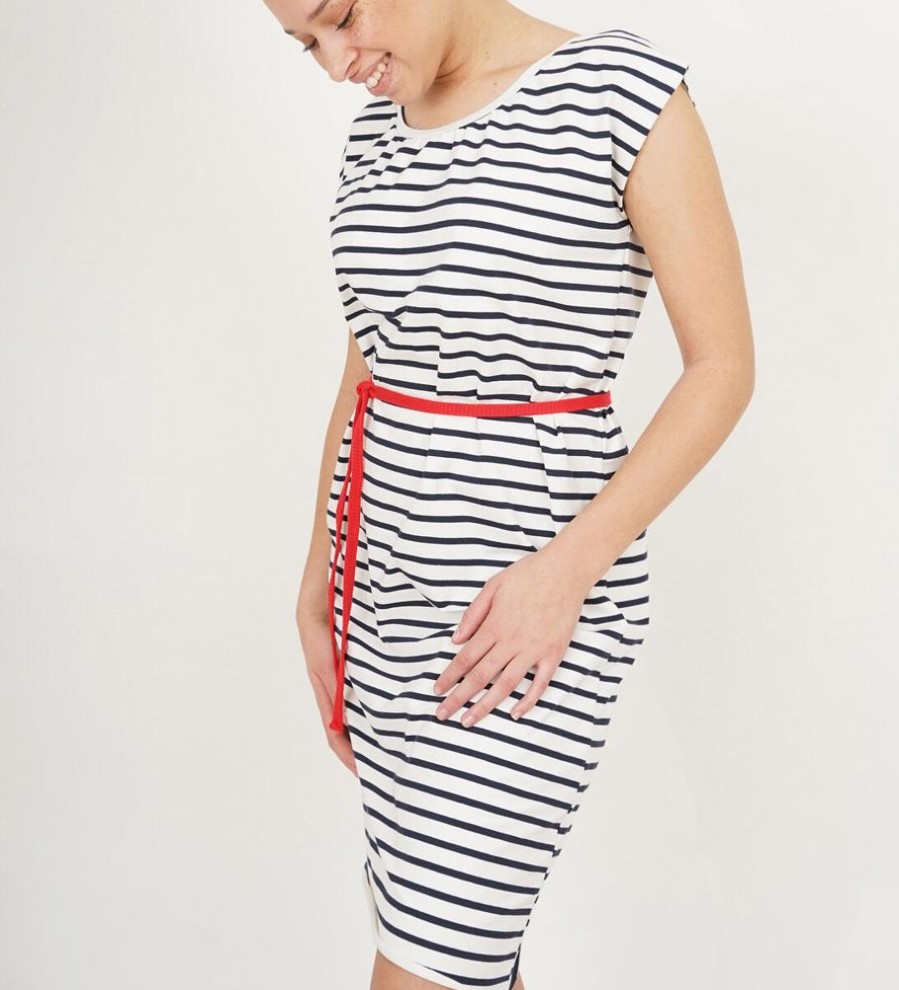 Damen Lena Schokolade Kleider | Kleid Stripe Aus Bio-Jersey