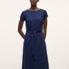 Damen LANIUS Kleider | Kurzarmkleid Aus Bio-Baumwolle Und Tencel