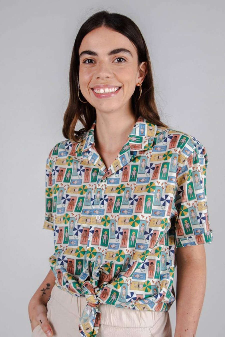 Damen Brava Fabrics Kleider | Hemd Unisex - Playmobil Summer Days Aloha Shirt - Aus Bio-Baumwolle