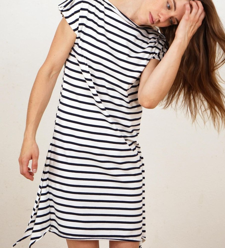 Damen Lena Schokolade Kleider | Striped Square Dress