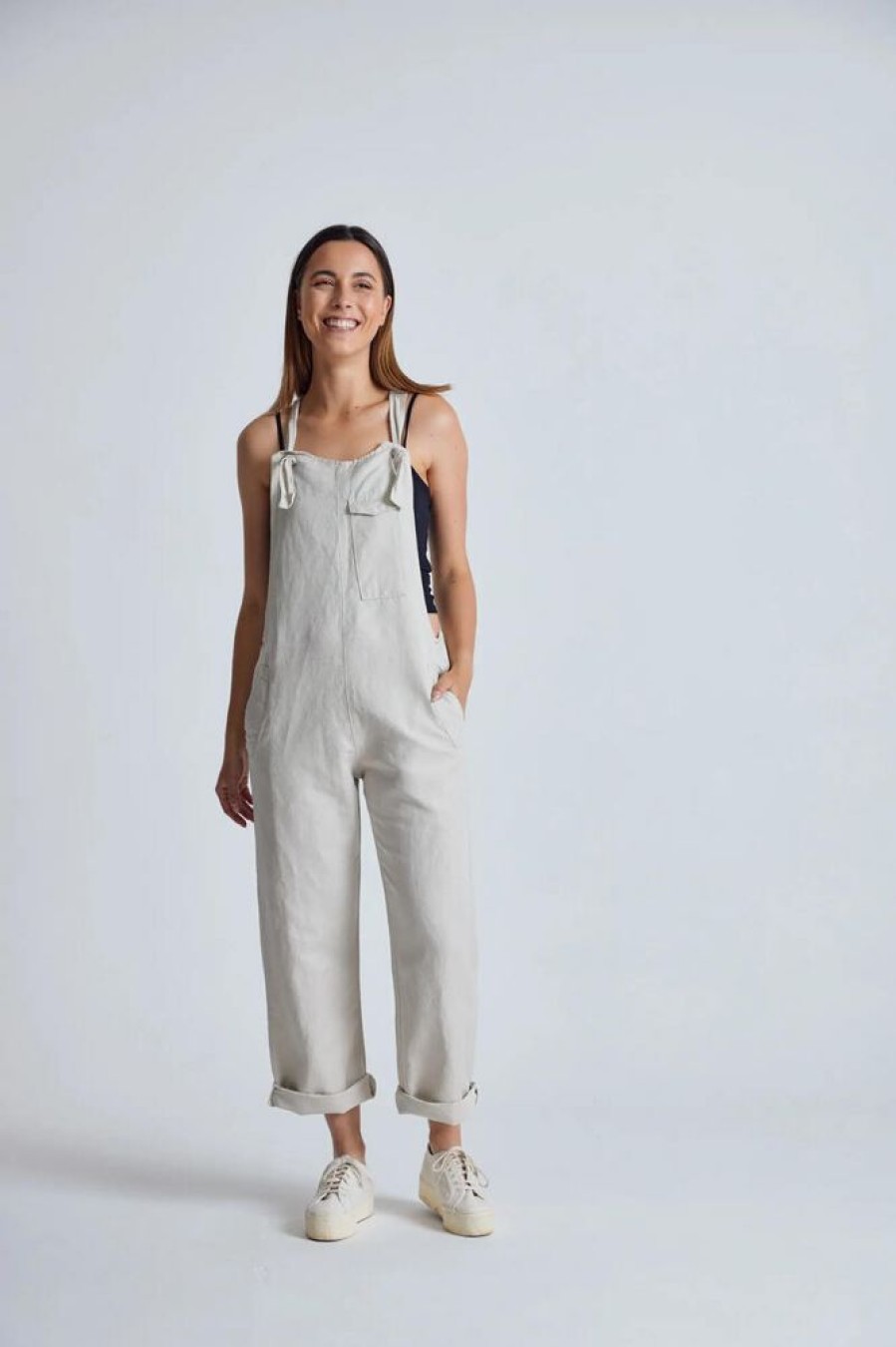 Damen Flax and Loom Hosen | Leinen Latzhose Mary Lou