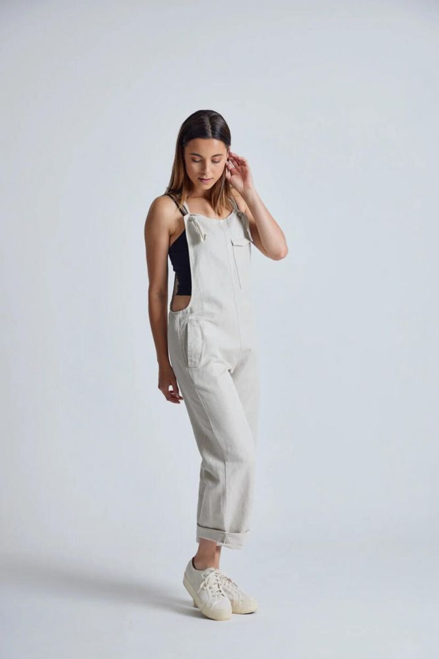 Damen Flax and Loom Hosen | Leinen Latzhose Mary Lou