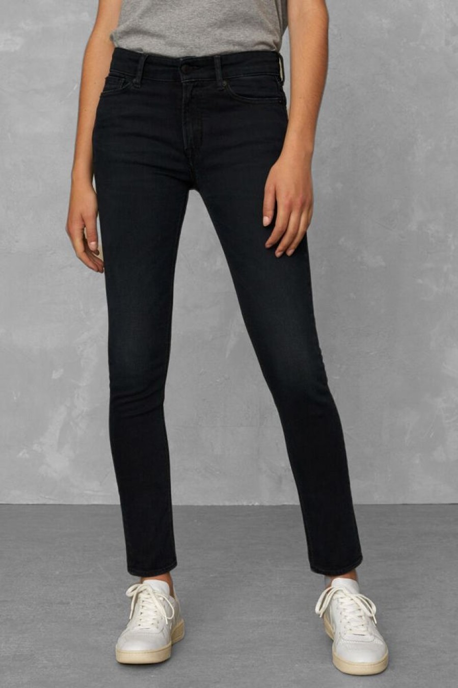 Damen Kings Of Indigo Jeans | Juno High Blue Black Worn