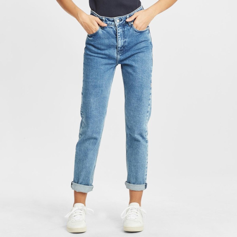 Damen KnowledgeCotton Apparel Jeans | Jeans Mom Fit - Iris - Aus Bio-Baumwolle