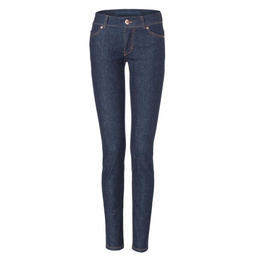 Damen goodsociety Jeans | Womens Slim Jeans Raw One Wash