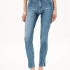 Damen ARMEDANGELS Jeans | Tillaa Detail Hemp - Damen Skinny Leg Mid Waist Aus Bio-Baumwoll-Hanf Mix