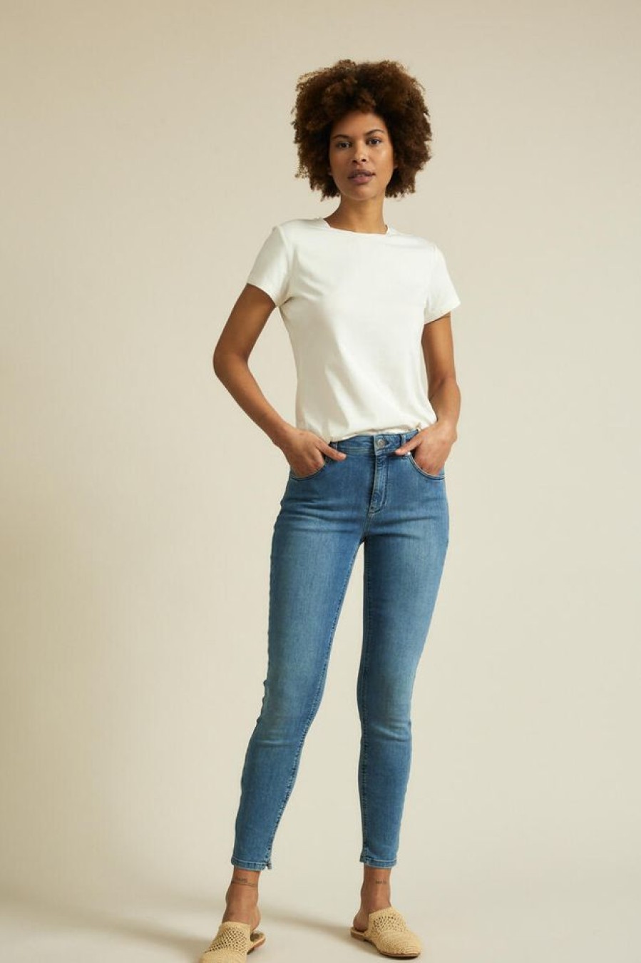 Damen LANIUS Jeans | High-Waist-Jeans Gots Aus Bio-Baumwolle