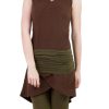 Damen Ajna Kleider | Kleid Silfo Braun Mit Olive Grunem Gurtel Set