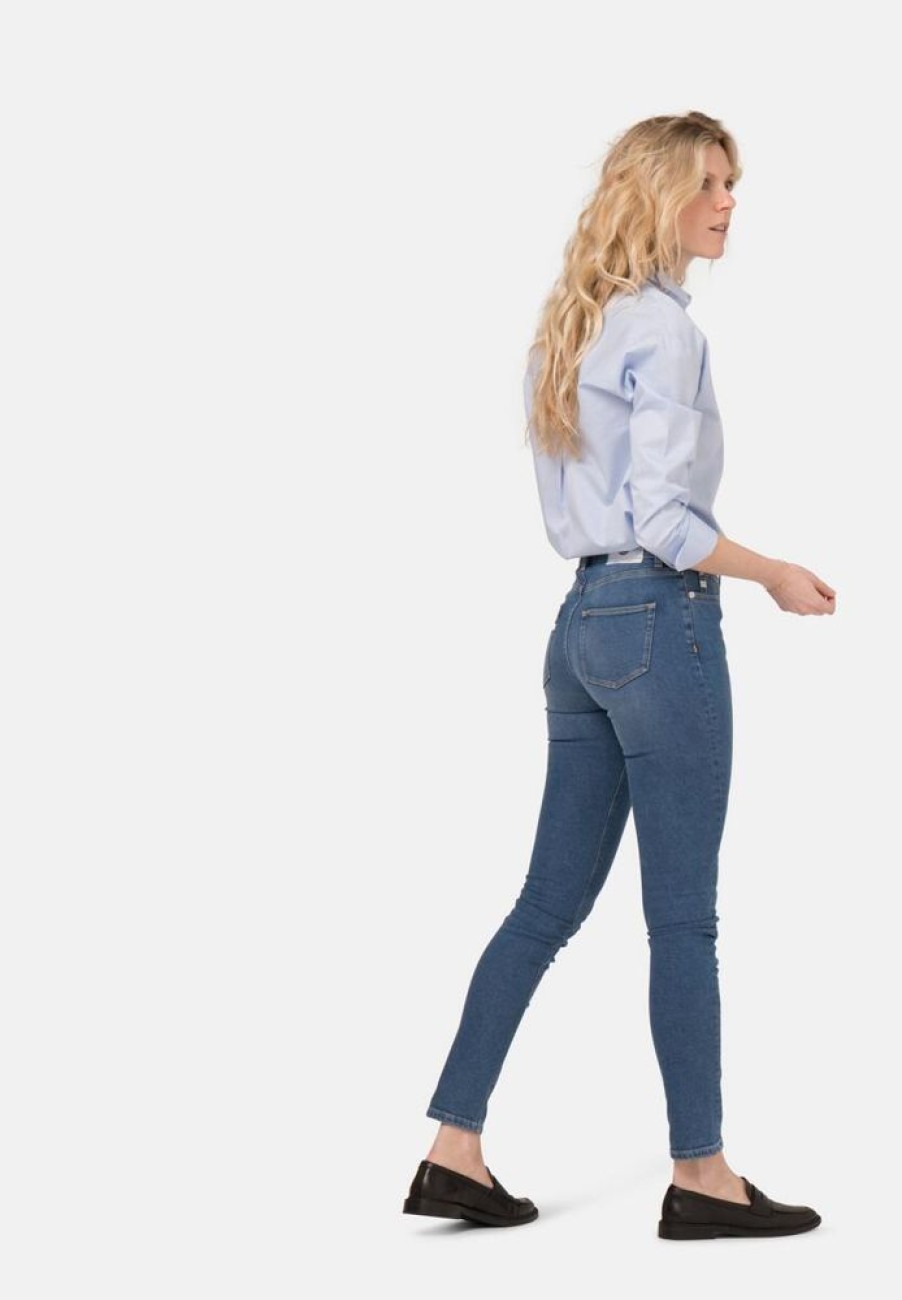 Damen Mud Jeans Jeans | Jeans Skinny Fit - Hazen - Pure Blue