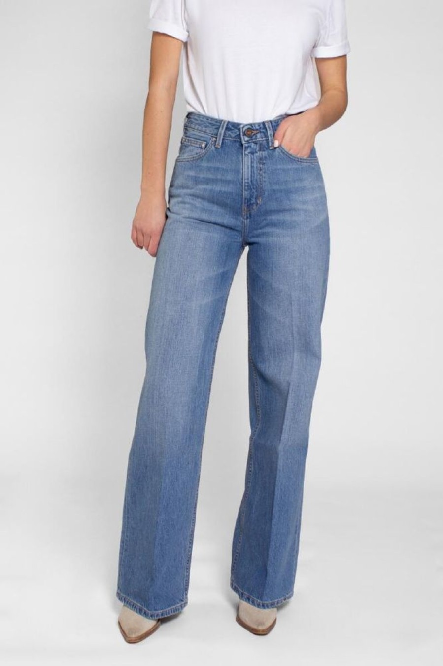 Damen Kuyichi Jeans | Harper Loose Flare Jeans (Light Indigo)